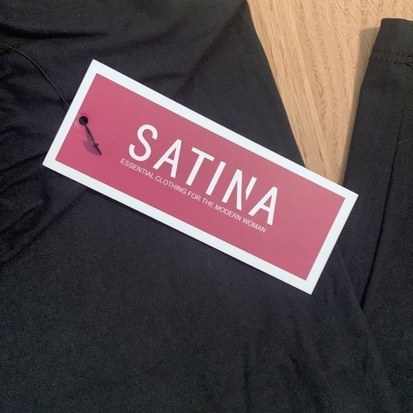 NWT SATINA Full Length Black Leggings Women’s OS - Picture 4 of 8